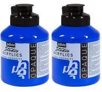 PEBEO Acrílico Fine Studio - Pintura Acrílica, 500 ml, Azul (Azul Cobalto Opaco) (Paquete de 2)