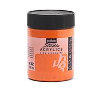 Pébéo Acrílico Fine Studio - Pintura Acrílica, 500 ml, Naranja (Naranja Cadmio Imitación)