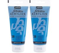 PEBEO - Acrílico Fine Studio - Pintura acrílica Azul - Azul Cerúleo - 100 ml (Paquete de 2)