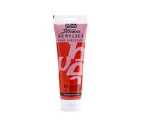 Pebeo - Acrílico Fine Studio - Pintura acrílica Bermellón - Bermellón Transparente - 250 ml