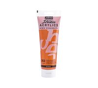 Pebeo - Acrílico Fine Studio - Pintura acrílica Naranja-Amarillo - Naranja-Amarillo Iridescente - 250 ml