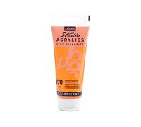 Pebeo - Acrílico Fine Studio - Pintura acrílica Naranja - Naranja Fluorescente - 100 ml