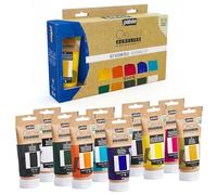 Pébéo - Acrílicos Origin - Set Essentiel 10x60 ml - Pintura acrílica ecológica - Acabado mate - Ligante 100% reciclado - Materias primas 96% europeas - Surtido de 10 colores