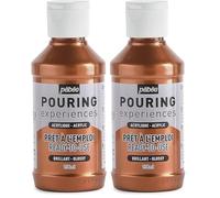 PEBEO Experience-118ml Pouring Experiences-Pintura acrílica premezclada Lista para Usar, Ideal para Arte Fluido, Cobre Metálico, 118 ml, 118 (Paquete de 2)