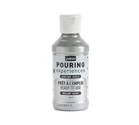 PEBEO Experiencias de vertido: Pintura acrílica premezclada Lista para Usar, Ideal para Arte Fluido, Plateado, 118 ml