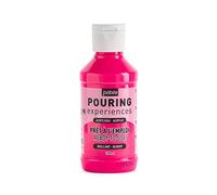 Pebeo Experiencias de vertido: Pintura acrílica premezclada Lista para Usar, Ideal para Arte Fluido, Rosa Fluorescente, 118 ml