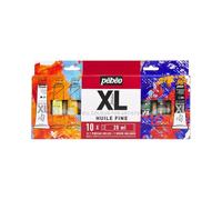 Pébéo Fine XL Oil - Estuche de Pintura al Óleo - 10 Tubos de 20 ml + Pincel - Colores Surtidos - Calidad de Bellas Artes