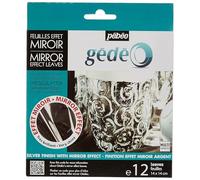Pébéo Pack 12 Hojas Gédéo – Efecto espejo metal plata – 18,5 x 15,5 x 0,05 cm