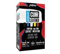 PEBEO - Kit Setacolor Cuero - Pintura acrílica y rotulador para cuero y polipiel - Personalización de bolso, zapato, zapatilla - Resistente a arañazos, arrugas y abrasión - Set para principiantes