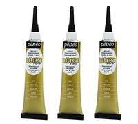 PÉBÉO Lote de 3 tubos de 20 ml, pintura acrílica Vitrea 160, color dorado