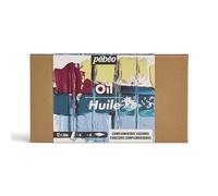 Pebeo - Óleo Studio XL - Set 12 Tubos 20 Ml Colores Complementarios + Accesorios - Kit de Pintura al Óleo para Artista y Principiante - Pinceles + Espátula + Cartulina - Colores Intensos