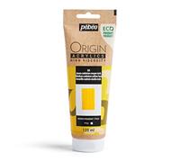 Pebeo - Origin Acrylics 120 ml - Pintura Acrílica Ecodiseñada - Alta Viscosidad - Acabado Mate - Ligante 100% Reciclado - 96% Materias Primas Europeas - Amarillo Cadmio Imitación Medio
