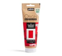 Pebeo - Origin Acrylics 120 ml - Pintura Acrílica Ecodiseñada - Alta Viscosidad - Acabado Mate - Ligante 100% Reciclado - 96% Materias Primas Europeas - Imitación Rojo Cadmio