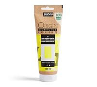 Pebeo - Origin Acrylics 120 ml - Pintura Acrílica Ecodiseñada - Alta Viscosidad - Acabado Mate - Ligante 100% Reciclado - 96% Materias Primas Europeas - Amarillo Cadmio Imitación Limón