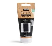 Pebeo - Origin Acrylics 60 ml - Pintura Acrílica Ecodiseñada - Alta Viscosidad - Acabado Mate - Ligante 100% Reciclado - 96% Materias Primas Europeas - Negro Marte