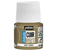Pebeo - Setacolor Cuero - Pintura acrílica para cuero y polipiel - Personalización bolso, zapato, zapatilla - Resistencia a arañazos, pliegues, roces - Efecto metalizado - Metal dorado - 45 ml