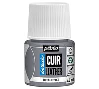 Pebeo - Setacolor Cuero - Pintura acrílica para cuero y polipiel - Personalización bolso, zapato, zapatilla - Resistencia a arañazos, pliegues, roces - Efecto metalizado - Metal plateado - 45 ml