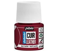 Pebeo - Setacolor Cuero - Pintura acrílica para cuero y polipiel - Personalización de bolsos, zapatos, zapatillas - Resistente a arañazos, dobleces y roces -Acabado mate/satinado -Rojo Profundo -45 ml