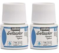 Pebeo Setacolor - Pintura acuarela para Tejidos (45 mm), Color Blanco (Paquete de 2)