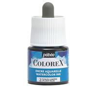 Pébéo - Tinta Colorex 45 ML Azul claro - Colorex Tinta Acuarela Pébéo - Tinta azul aterciopelada - Tinta Dibujo Multiherramienta Todos los Soportes - 45 ML - Azul Luz