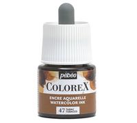 Pebeo - Tinta Colorex 45 ML Tabaco - Tinta para acuarela Colorex Pebeo - Tinta Tabaco de acabado aterciopelado - Tinta de dibujo multiuso para todos los medios - 45 ML - Tabaco