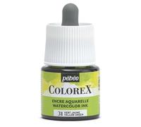 Pebeo - Tinta Colorex 45 ML Verde Amarillo - Tinta para acuarela Colorex Pebeo - Tinta Verde Amarillo de acabado aterciopelado - Tinta de dibujo multiuso para todos los medios - 45 ML - Verde Amarillo