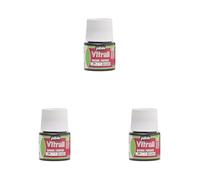 Pebeo Vitrail Vidriera (Cristal, Efecto Pintura para Telas claras (45 ml), Color Rojo, Color Rojo (Paquete de 3)