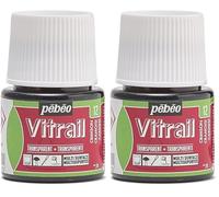 Pebeo Vitrail Vidriera (Cristal, Efecto Pintura para Telas claras (45 ml), Color Rojo, Color Rojo (Paquete de 2)