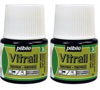 PEBEO Vitrail Vidriera (Cristal, Efecto Pintura para Telas claras (45 ml), Color Verde Manzana, Apple Verde (Paquete de 2)