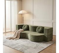 PEBFHSQW Sofá Cama Plegable sin Estructura embalado al vacío, sofá Suelo 2 plazas Terciopelo extraíble Lavable, Cama Invitados Ahorra Espacio para Pisos pequeños (Verde, 150x100cm, 1)