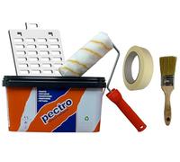 PECTRO Kit Pintura Antihumedad Blanca 4L con Rodillo Brocha Cinta y Rejilla