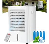 pedenencelia Aire Acondicionado Portátil 4 En 1, con Tanque De Agua De Gran Capacidad De 4 litros, Temporizador De 1/2/4 Horas, Ventilador Silencioso, Ideal para Casa, Oficina Y Viajes 12v