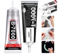 Pegamento B7000 para Reparación de Pantallas Móviles, Adhesivo Transparente T7000, Pegamento Negro Impermeable, Pegamento Fuerte Multiusos para Manualidades y Joyería 3Pcs B7000 15ML