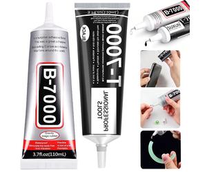 Pegamento B7000 para Reparación de Pantallas Móviles, Adhesivo Transparente T7000, Pegamento Negro Impermeable, Pegamento Fuerte Multiusos para Manualidades y Joyería 3Pcs T7000 110ML
