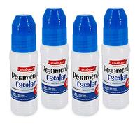 PEGAMENTO LÍQUIDO TRANSPARENTE STARPLAST - Pegamento escolar con dispensador, tamaño 11x3cm. Para niños, hacer manualidades o scrapbooking. Uso escolar - 50ml Pack 4