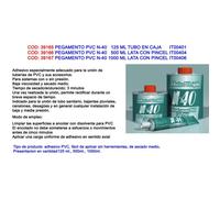 Pegamento pvc n-40 125 ml tubo en caja it00401