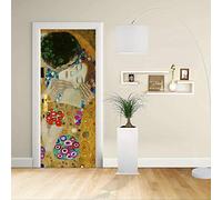 Pegatina de diseño de Puerta Klimt el Beso 2(Amantes) Gustav Klimt The Kiss 2 (Lovers) Decoración Adhesiva para Puertas Grabar en PVC (CM 80X200)