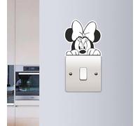 Pegatina de pared de Minnie Mouse, calcomanía de vinilo para colocar sobre el interruptor de luz, divertido para habitación de niños