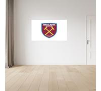 Pegatina de pared de vinilo con licencia del West Ham United FC - Grande (130 cm (ancho) x 80 cm (alto) - escudo de color blanco