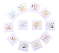 Pegatina del Mes del Recién Nacido, Set de 1 Juego para Fotos | Papel, Formas de Animales, Estilo Creativo y Adorable, para Registros de Vida y Recuerdo Infantil