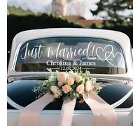 Pegatina Personalizada Para La Ventana Del Coche, Calcomanía DIY Para Bodas, Pegatina De Vinilo Personalizada Con Los Nombres De Los Novios Y La Fecha De La Boda, Decoración Para Fiestas