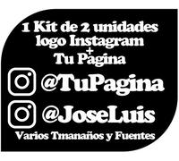 Pegatina Vinilo Personalizado con Perfil Pagina de Instagram - Casco, Pared, Cristal, Puerta, Botella, Libro, Correos, Bici, etc. Kit de 2 Pegatinas (Pack Fuentes 2)