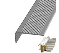 Pegatinas Antideslizantes para los Bordes de Las e Tiras De Borde Escalón, Escalera Goma(Grigio,200in/5.08m)