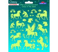 Pegatinas classy unicornios brillo en la oscuridad