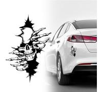 Pegatinas coche calaveras, 2 piezas skull sticker 12 * 18CM horror car sticker 3D Coche Pegatinas Halloween autoadhesive Car Decoration sticker (4,7 * 7,1 pulgadas en negro)
