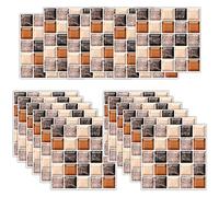 Pegatinas de Azulejos Autoadhesivos 18 pcs Azulejos de Cocina Papel Pintado Transferencia de azulejos de Baño Impermeable 3D Mosaico Azulejos Adhesivos para cocina,Adhesivos Adhesivos para Pared (18)