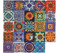 Pegatinas de Baldosas 48 Piezas, 15×15 cm, Adhesivo e Impermeable | Adhesivos para Azulejos de Estilo Marroquí, Adhesivo PVC de Pared para Bricolaje Cocina Baño Dormitorio Oficina Muebles