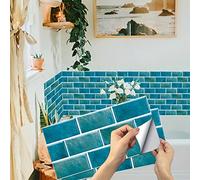 Pegatinas de Baldosas, Adhesivo de Pared Azulejos Adhesivo de Pared PVC Decorativos Adhesivos para Cocina y Baño Ladrillos pared Gris 15 x 30 cm (12 Piezas)