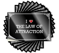 Pegatinas de belleza fáciles de aplicar | I Love The Law of Attraction Funky Laptop Peel and Stick (6 x 9 cm)