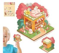 Pegatinas de casa en miniatura, pegatinas de la casa Miniatura creativa, Calcomanías decorativas de pared Efecto 3D, Herramienta de decoración de álbumes de recortes, calcomanías de estuches para telé